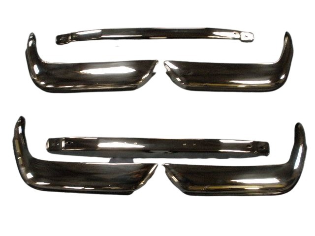 Volvo Bumper P1800S+E+ES front complete set stainless steel (3dln)incl rubbers Volvo part no 684667SETV