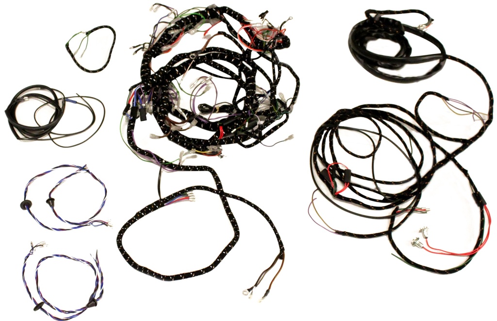  Volvo Ledningsnet P1800S komplet stelnummer USA ch 25500- (B18 dobbelt bremsesystem) Venstrestyret Volvo varenummer 673312