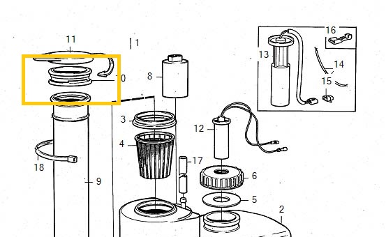  Volvo Dæksel pakning gummiring sprinklervæskebeholder 740 760 940 960 V90 S90 Volvo varenummer 1259825