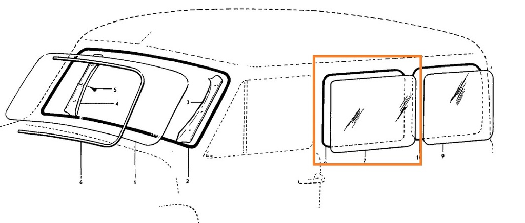  Volvo glas duo center kun BC-stil brugt tilgængelig venstre eller højre kan bruges Volvo varenummer 655894