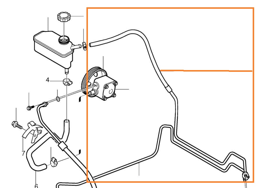 Volvo Returledning Styrehus Servostyring 5 cylindret benzin og diesel Volvo V70/S60/XC70 Volvo varenummer 31340942