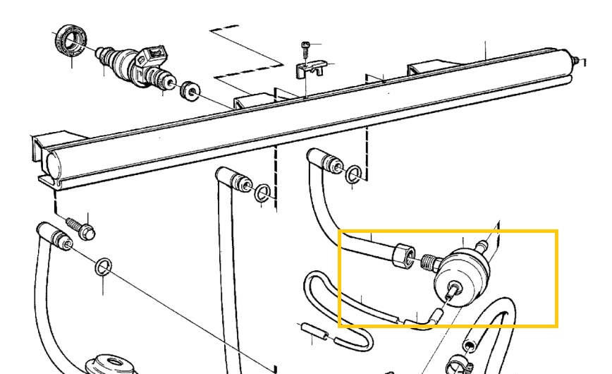  Volvo Brændstoftrykregulator Volvo 960 - S90 - V90 B6254S B6304S Volvo varenummer 3547653