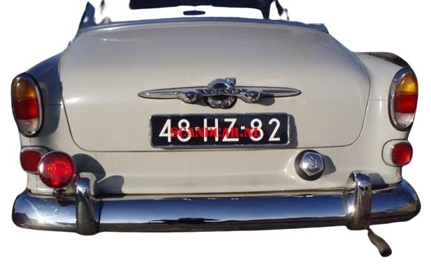 [2007]  Volvo Nummerpladeholder Kromfælg 10x44cm til Aflang Gammel Blå Nummerplade Volvo Varenummer 2007