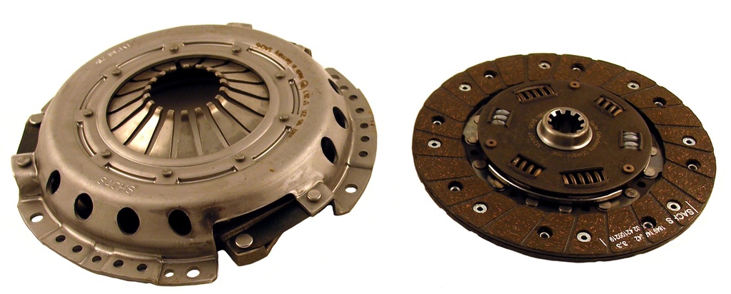  Volvo Koblingssæt PV544+Amazon+P1800+140+240 -1978 M40+M41 (trykplade+plade 10 splines) uden udrykkerleje Sachs original 1340758 Volvo varenummer 271263