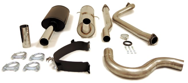 Uitlaatset turbo 744+745+760+765 -1988 SIMONS sportuitlaat complete set vanaf spruitstuk (geen kat) 2,5