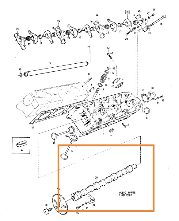  Volvo Knastaksel B27/A/F Højre (V6) Volvo varenummer 1277820