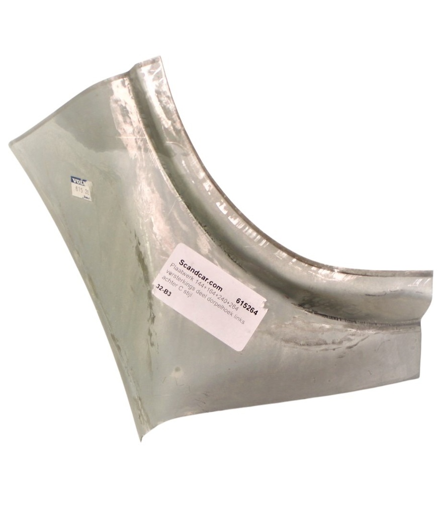  Volvo Pladeplade 144+164+240+264 forstærkningssektion karm hjørne venstre bag C-stolpe Volvo varenummer 615264