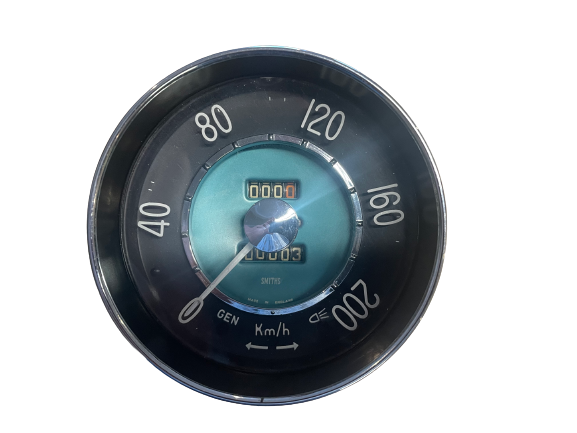 Volvo Speedometer clock 1800S revision EXCHANGE KM (blue) Volvo part no 673439R