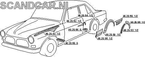  Volvo Metalplade Amazon inderskærm venstre se 615006 Volvo varenummer 9020431