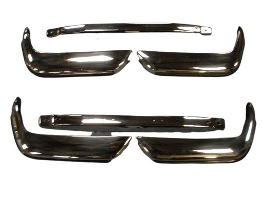 [684667SETV] Volvo Bumper P1800S+E+ES front complete set stainless steel (3dln)incl rubbers Volvo part no 684667SETV