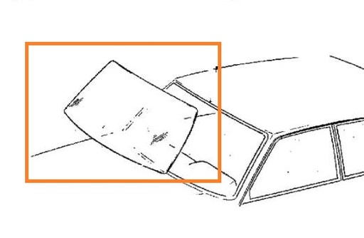 [1247925]  Volvo-rude til 140+164 240 tonet (60 6 cm høj) forrude 678895 1203169 1247925 240 -1978 Volvo varenummer 1247925