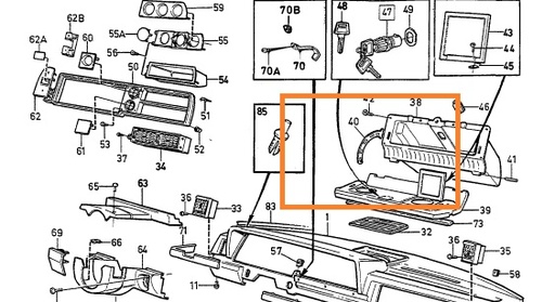 [1259033]  Volvo Stop Arm hængsel handskerum 240 260 262 1981-1993 Volvo handskerum varenummer 1259033