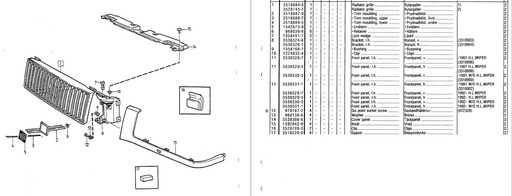 [3536530]  Volvo frontpanel venstre under forlygte uden forlygteviskerhul Volvo varenummer 3536530