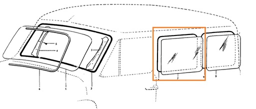 [655894]  Volvo glas duo center kun BC-stil brugt tilgængelig venstre eller højre kan bruges Volvo varenummer 655894