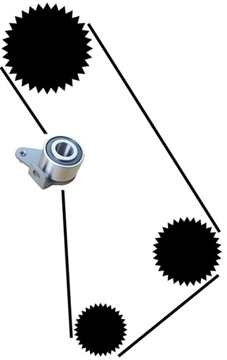 [21430003]  Volvo tandremsæt rem + spænderskive B19 B21 B23 B200 B230 360 240 740 940 sæt indeholder 271713 463633 Volvo varenummer 21430003