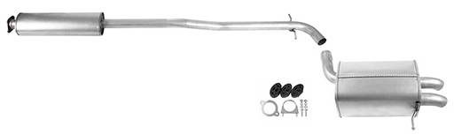 [254368054] Volvo udstødningssæt Xc90 bagpotte og mellemrør 2.5T D5 T6 fra katalysator inkl. monteringssæt Volvo varenummer 254368054