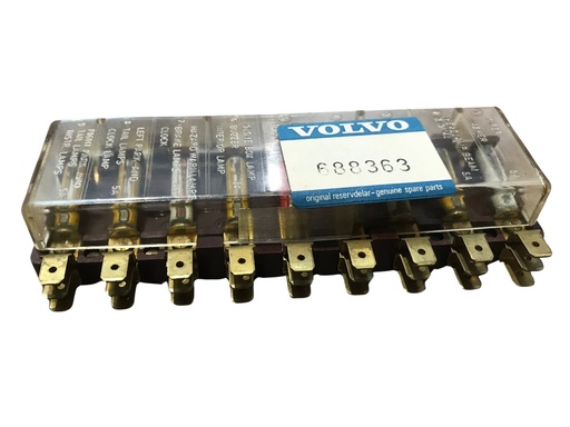 [688363]  Volvo Sikringsboks 140-serie 142 ch 178960+ 144 ch 194140+ 145 ch 61600+ 164 se ch med dæksel NOS Volvo varenummer 688363
